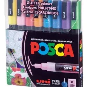 Marcadores Posca 3m Set 8 Colores Glitter Multicolor