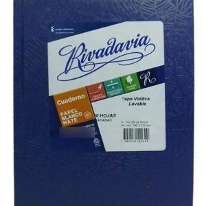 Cuaderno Rivadavia 16x21 Rayado Azul X 50 Hojas Tapa Dura Azul
