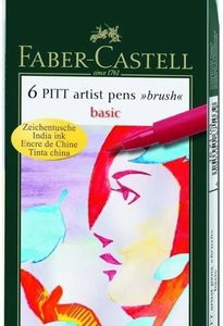 Marcadores Pitt Artist Brush Basic Set X 6 Faber Castell
