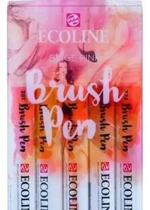 Ecoline Brush Pen Marcador Set X 5 Unidades Beige Rosa Color Coral Claro