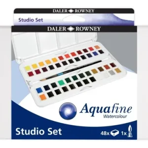 Set Acuarelas X 48 Colores Daler Rowney Aquafine Bandeja