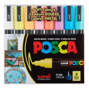Set De 8 Marcadores Uni Posca Soft Pc-5m En Blister