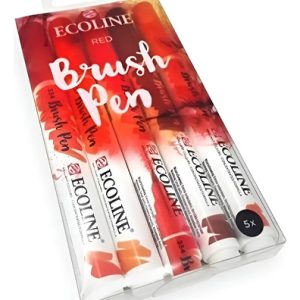 Ecoline Brush Pen Marcador Set X 5 Unidades Rojos