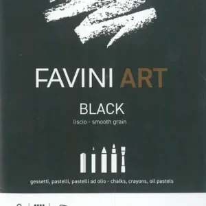 Papel Negro A4 320 Grs Grano Fino 10 Hojas Favini Block