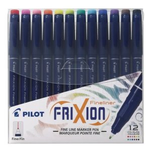 Pilot Frixion Fineliner Microfibras X 12 Colores