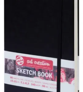 Libreta Art Creation Negra 13x21cm 140gr 80hjas. Color Negro