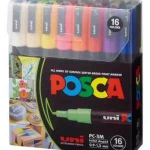 Pc-3m Set Marcadores Posca X16 Colores