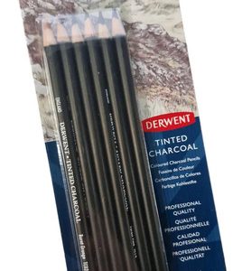 Lapices Derwent Tinted Charcoal X 6 Unidades White