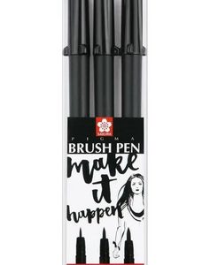 Sakura Pigma Brush Marcador Pincel Estuche, 3 X Fb Mb Bb