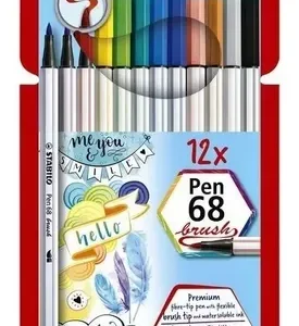 Marcador Stabilo Pincel Brush Pen 68 X 12 Unidades