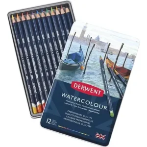 Lápices Acuarelables Derwent Watercolour Pack 12 Colores