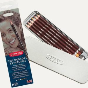 Lapices Derwent Coloursoft Skintones X6 + Sacapunta
