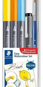Staedtler Marcadores Acuarelables Doble Punta Set X5 Con Pincel Y Microfibra Brillantes