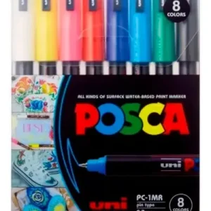 Set De 8 Marcadores Uni Posca Clasicos Pc-1mr En Blister
