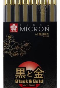 Sakura Pigma Micron 6 Microfibras Negras Set Aniversario