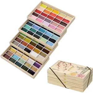 Set Acuarelas Edicion Iv Kuretake Gansai Tambi 100 En Madera