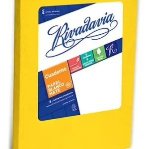 Cuaderno Rivadavia 16x21 Rayado Amarillo X 50 Hojas Tapa Dur