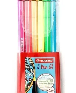 Marcador Stabilo 68 Set X 6 Neon