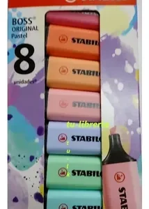 Resaltador Stabilo Boss Set Pastel Otoño X 8 Unidades
