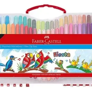 Set De 60 Marcadores De Colores Faber Castell Fiesta Maletin