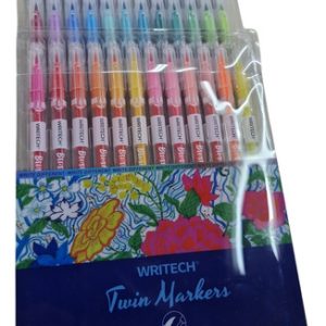 Set Marcadores Doble Punta Pincel Y Fino Writech X36 Colores