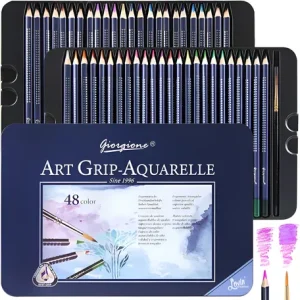 Lapices Acuarelables X 48 Colores Giorgione Lata Metalica