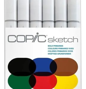 Marcadores Copic Sketch X 6 Primarios Vivos Doble Punta