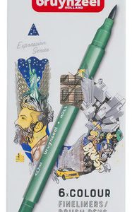 Marcadores Doble Punta Bruynzeel New York Pincel Fina X6 Colores