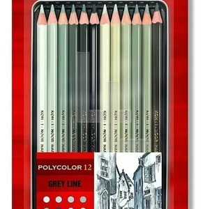 Lapices Polycolor Koh-i-noor X 12 Lata Gama De Grises