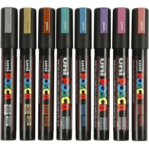 Marcador Uni Posca Metallic Pc-5m X 8 Unidades Blister