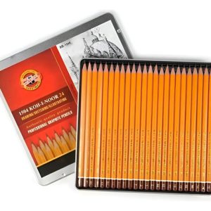 Lapices Grafito X 24 Koh-i-noor 10h-8b Caja Metal
