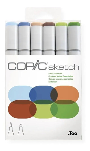 Marcadores Copic Sketch X 6 Colores Naturales Esenciales