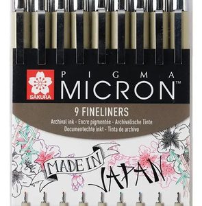 Sakura Pigma Micron 9 Microfibras Colores Surtidos Set Surtidas