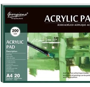 Block Papel P/ Acrlico A4 200 Grs 20 Hjs Giorgione