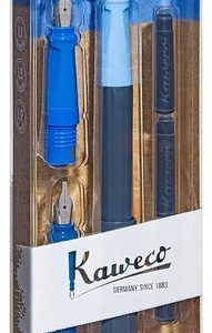 Kit 3 Plumas Fuente Kaweco Perkeo Caligrafía Tinta Negra Puntas 1.1 1.5 1.9 Mm Azul Negro