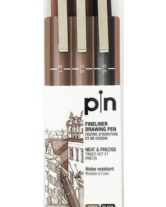 Estilografo Uni Pin-200 Sepia-negro Set X 3