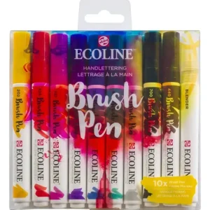 Marcadores Ecoline Brush Pen Acuarelables Base Agua Estuche 10 Colores