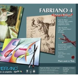 Block Fabriano 4 Textura Rugosa 35 X 50 Cm 160 Grs 20 Hoja Color Blanco