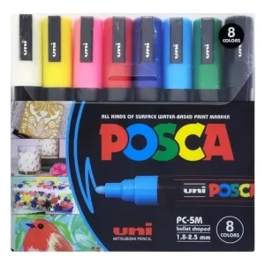 Marcador Uni Posca Basicos Pc-5m X 8 Unidades Blister