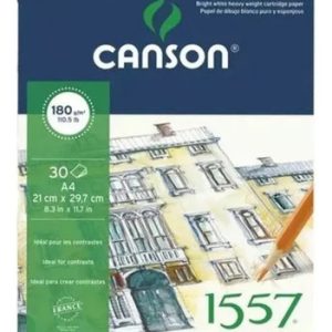 Block Canson 1557 Espiralado A4 180g 30 Hojas Papel Dibujo Artístico Blanco