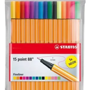 Microfibras Stabilo Point 88 X 10 Colores + 5 Neon