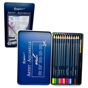Lápices Acuarelables Giorgione 12 Colores Estuche Metálico Modelo G-sr12