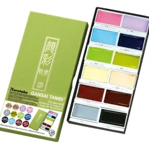 Kuretake Gansai Tambi Acuarela Art Nouveau X 12 Colores Verde