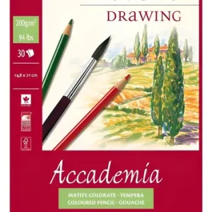 Papel Fabriano Accademia 30h A5 200g Disegn Drawing Block