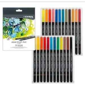 Marcador Lyra Acuarelable Doble Punta Pincel X 24 Colores