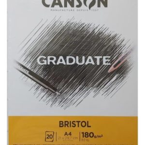Block Bristol Canson A4 180g X 20 Hojas Lisas Para Arte Y Diseño Blanco