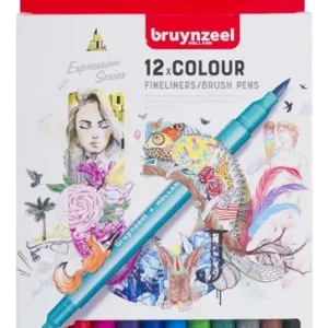 Bruynzeel Marcadores Doble Punta Pincel Y Fina X 12 Colores