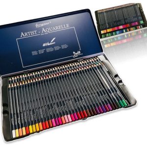 Set 72 Lápices Acuarelables Giorgione Triangulares Ergonomicos Caja Metálica
