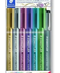 Marcador Staedtler Metalic Maker 8323 X 6 Colores + 1 Liner