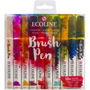 Marcadores Ecoline Brush Pen Moda Estuche X 10 Colores
